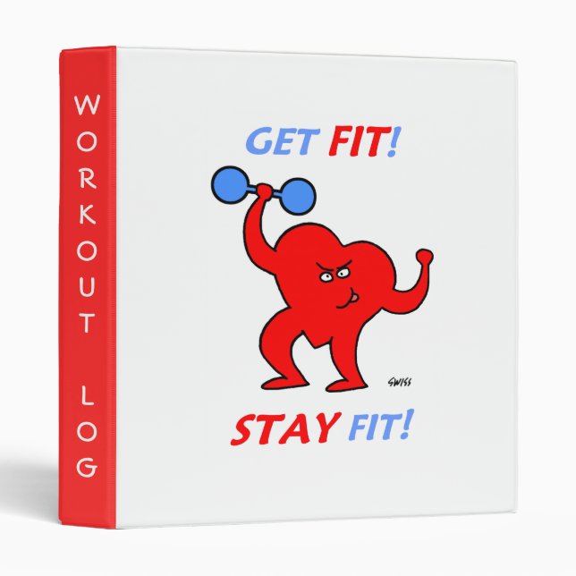 Athletic Fitness Exercise or Workout Log Binder (Front/Spine)