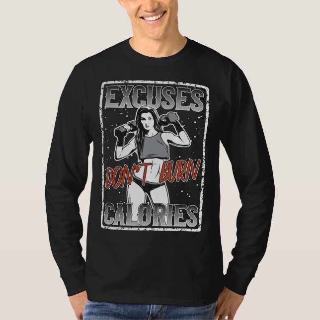 Athletic Girl Motivates To Lose Calories T-Shirt (Front)