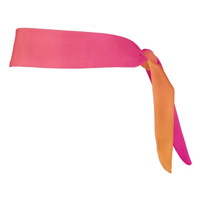 Athletic Headband: "PINK ORANGE OMBRE" Tie Headband (Rotate 90)
