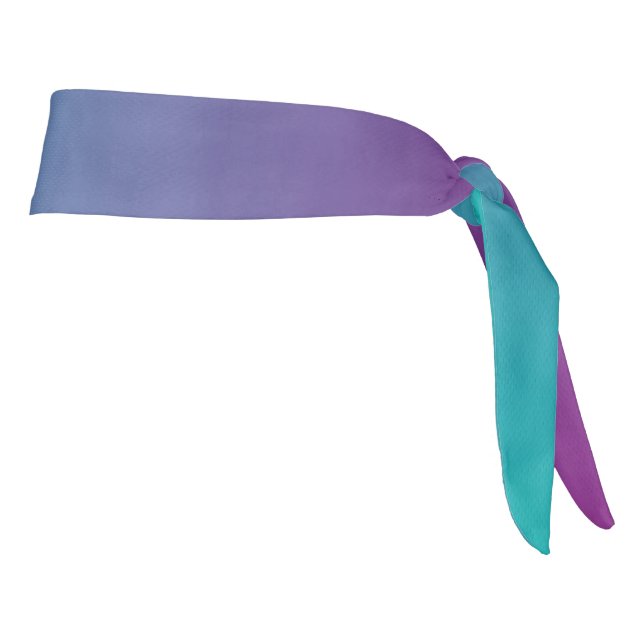 Athletic Headband: "PURPLE TEAL OMBRE" Tie Headband (Rotate 90)