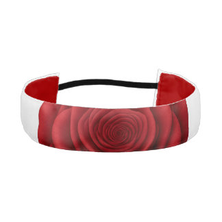 Athletic Headband - Red Rose Flower