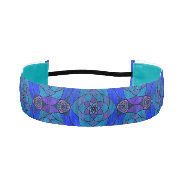 Athletic headband with rich jewel-toned mandala (Front)