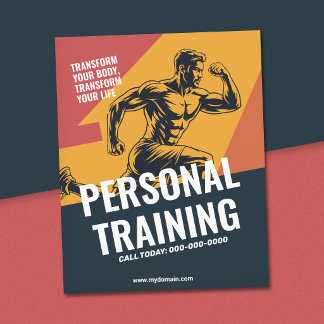 Athletic Man in Action - Personal Trainer Flyer