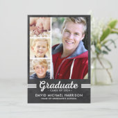 Athletic Multi-Photo Graduation Party Invitation (Standing Front)