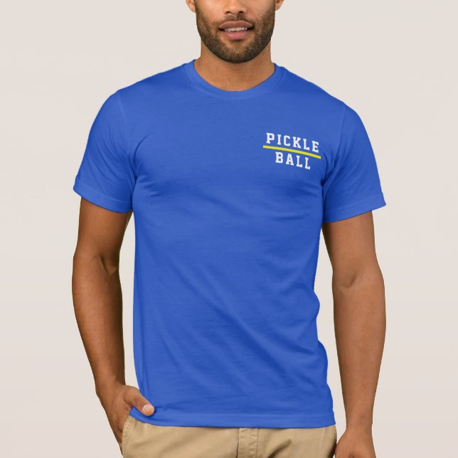 Athletic PICKLEBALL Logo On Bright Royal Blue T-Shirt (Front)