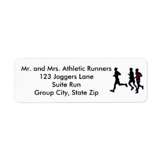 Athletic Runners Running Personalize Address Label