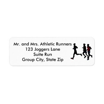 Athletic Runners Running Personalize Address Label by Cherylsart at Zazzle
