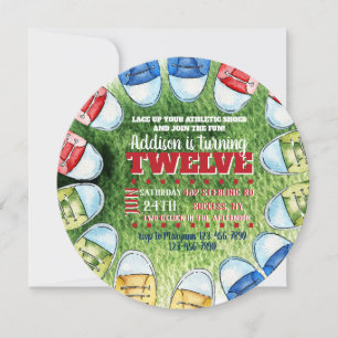 Athletic Shoes Round Invitation