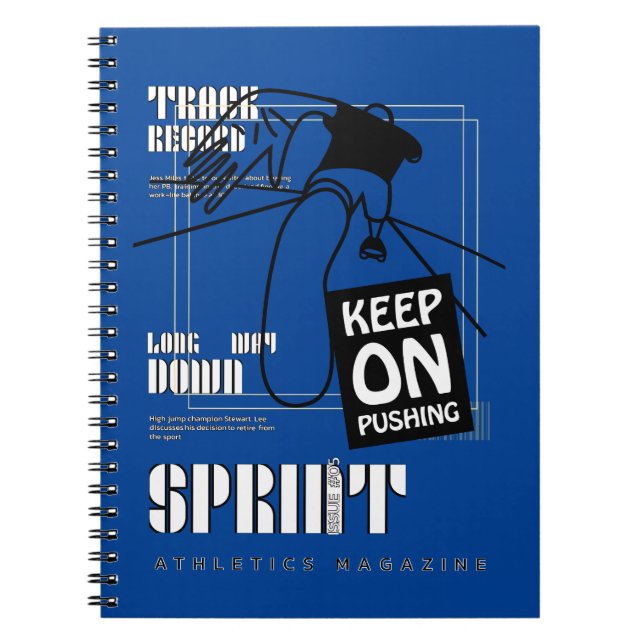 Athletic Sport keep on Pushing   Notebook (Front)