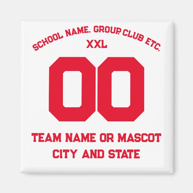 Athletic Sport Template City State School Magnet (Front)