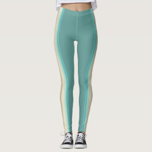 Athletic Stripe Pattern   Dual Tone Leggings