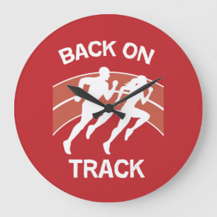 Athletic Track Runners   Track Athletes   Runners  Large Clock