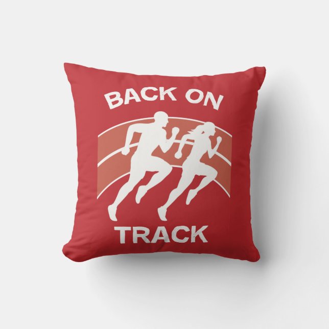 Athletic Track Runners | Track Athletes | Runners  Throw Pillow (Front)