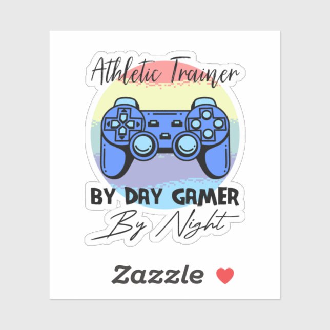 Athletic Trainer By Day Gamer By Night Sticker (Sheet)