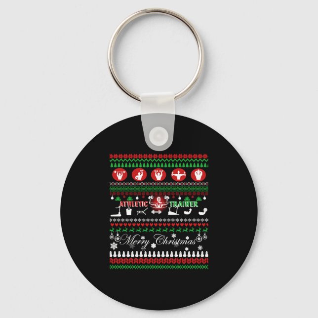 Athletic Trainer Christmas Shirts Keychain (Front)