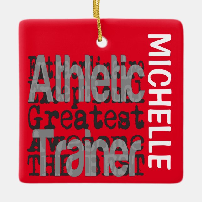 Athletic Trainer Extraordinaire CUSTOM Ceramic Ornament (Front)