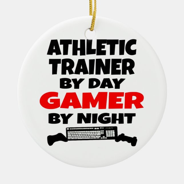 Athletic Trainer Gamer Ceramic Ornament (Front)