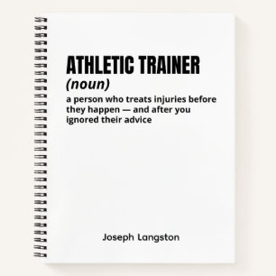 Athletic Trainer Office Humor Definition Notebook