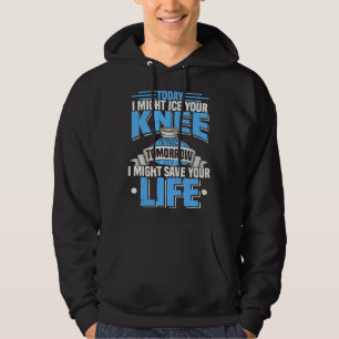 Athletic Trainer Sports Medicine Guy Ice Knee Hoodie