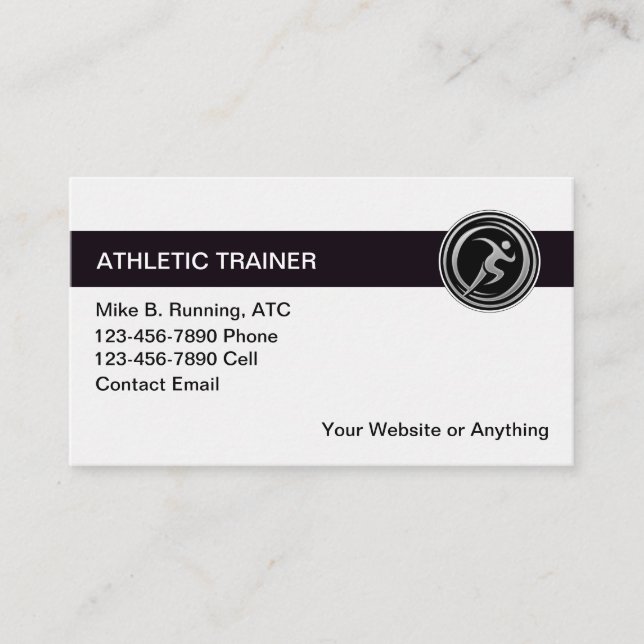 Athletic Trainer Theme Modern Business Cards (Front)