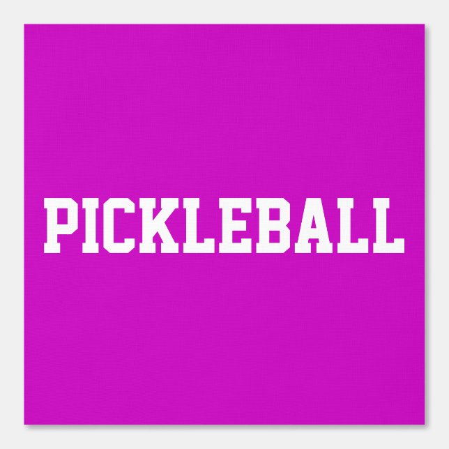 Athletic White PICKLEBALL Text On Bright Pink Wallpaper (Front)