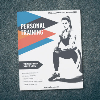 Athletic Woman & Arrows - Fitness Trainer Flyer