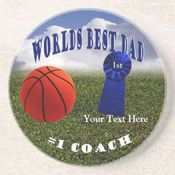 Athletic - Worlds Best Dad & #1 Coach Coaster by 4westies at Zazzle