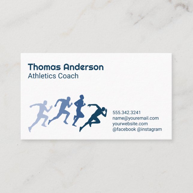 Athletics | Running Man Illustrations Business Card (Front)