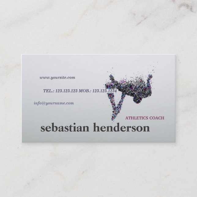 Athletics Trainer Coach Athlete Sport Fitness Business Card (Front)
