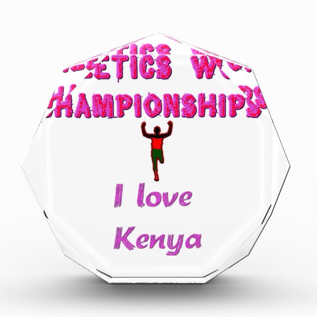 Athletics World Championships Kenya Runner: I Love Acrylic Award (Front)