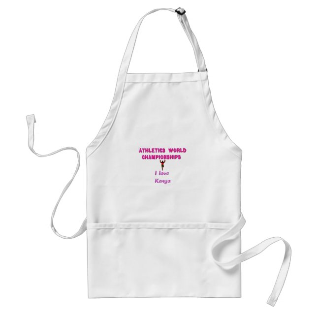 Athletics World Championships Kenya Runner: I Love Adult Apron (Front)