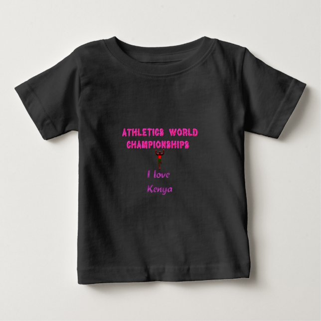 Athletics World Championships Kenya Runner: I Love Baby T-Shirt (Front)