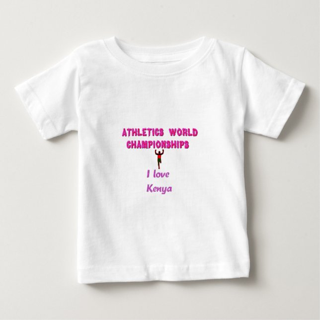 Athletics World Championships Kenya Runner: I Love Baby T-Shirt (Front)