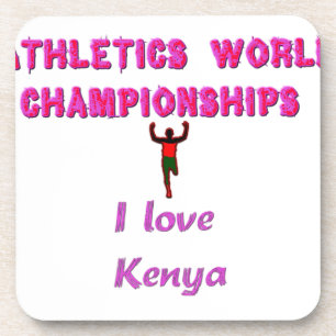 Athletics World Championships Kenya Runner: I Love Beverage Coaster