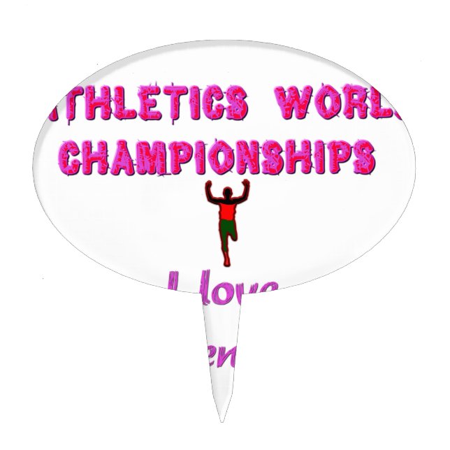 Athletics World Championships Kenya Runner: I Love Cake Topper (Front)