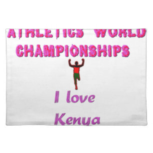 Athletics World Championships Kenya Runner: I Love Cloth Placemat