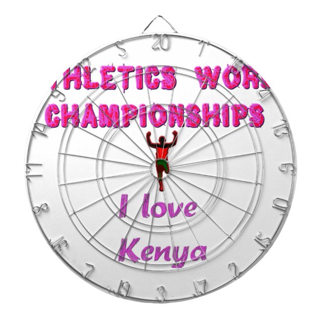 Athletics World Championships Kenya Runner: I Love Dartboard With Darts (Front)