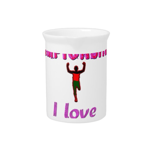 Athletics World Championships Kenya Runner: I Love Drink Pitcher (Front)