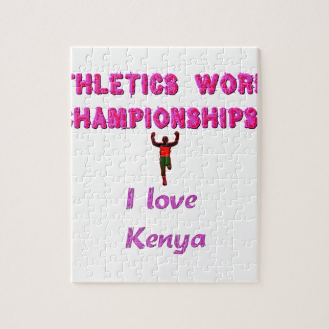 Athletics World Championships Kenya Runner: I Love Jigsaw Puzzle (Vertical)