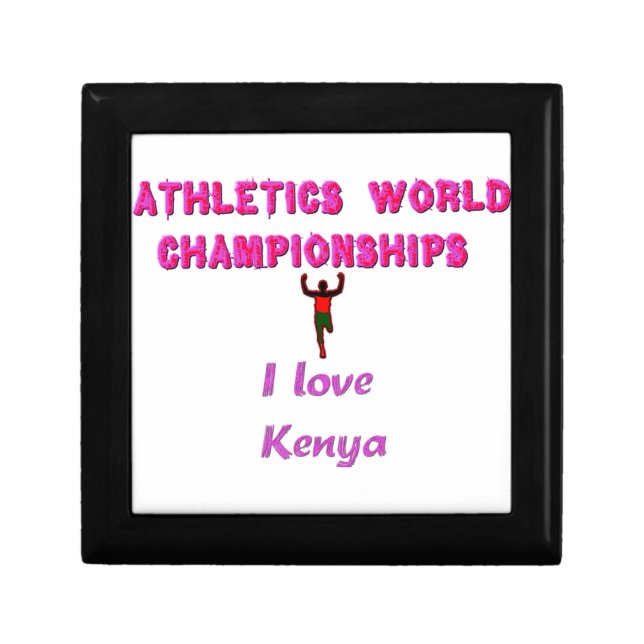 Athletics World Championships Kenya Runner: I Love Keepsake Box (Front)