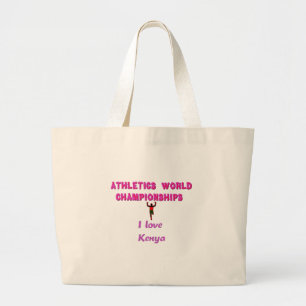 Athletics World Championships Kenya Runner: I Love Large Tote Bag