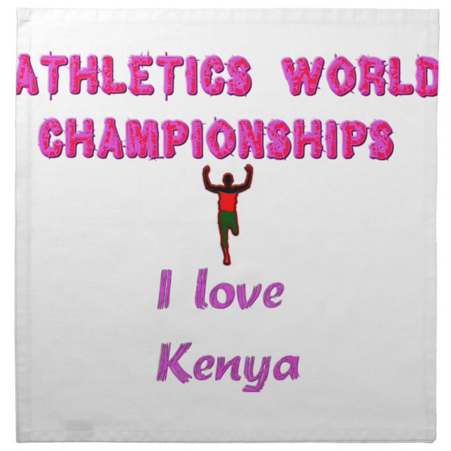 Athletics World Championships Kenya Runner: I Love Napkin (Front)