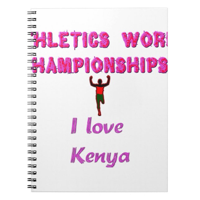 Athletics World Championships Kenya Runner: I Love Notebook (Front)