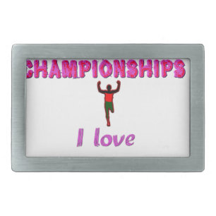 Athletics World Championships Kenya Runner: I Love Rectangular Belt Buckle