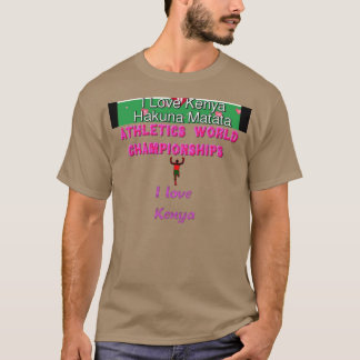 Athletics World Championships Kenya Runner: I Love T-Shirt
