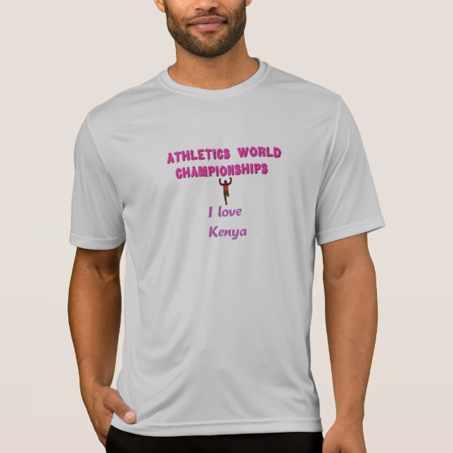 Athletics World Championships Kenya Runner: I Love T-Shirt (Front)