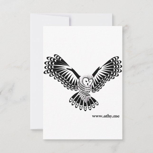 Athy Ireland Blank Greeting Card Owl Design (Front)