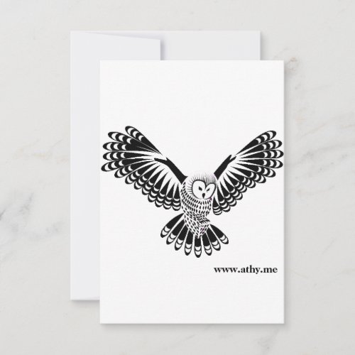 Athy Ireland Blank Greeting Card Owl Design