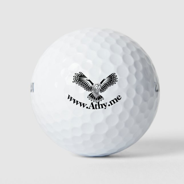 Athy Ireland Owl Design Golf Ball (Front)