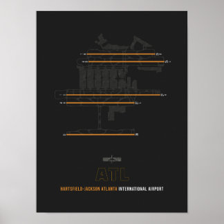 ATL -  Atlanta Airport Diagram Poster
